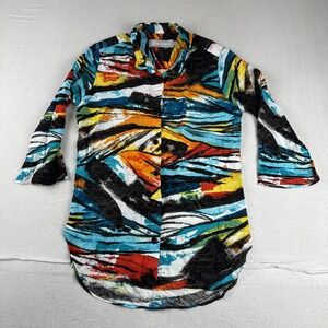 Jams World Womens Colorful Top Shirt XS lightweight Breathable Coastal Party